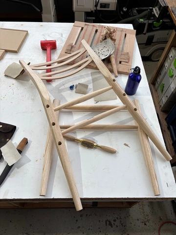 Process Detail for Jeff Lefkowitz 2-Slat Ladder Back Chair made at SBWI