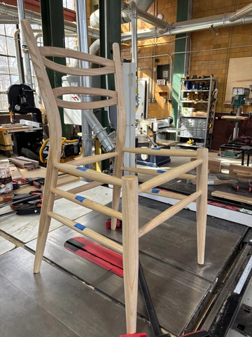 Process Detail for Jeff Lefkowitz 2-Slat Ladder Back Chair made at SBWI