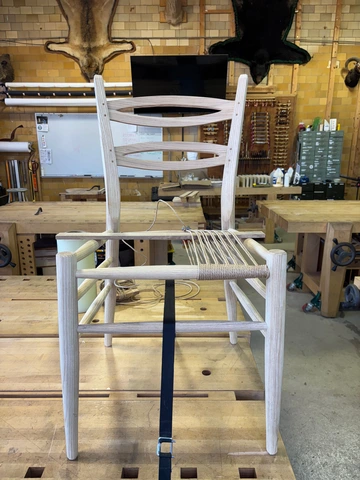 Process Detail for Jeff Lefkowitz 2-Slat Ladder Back Chair made at SBWI